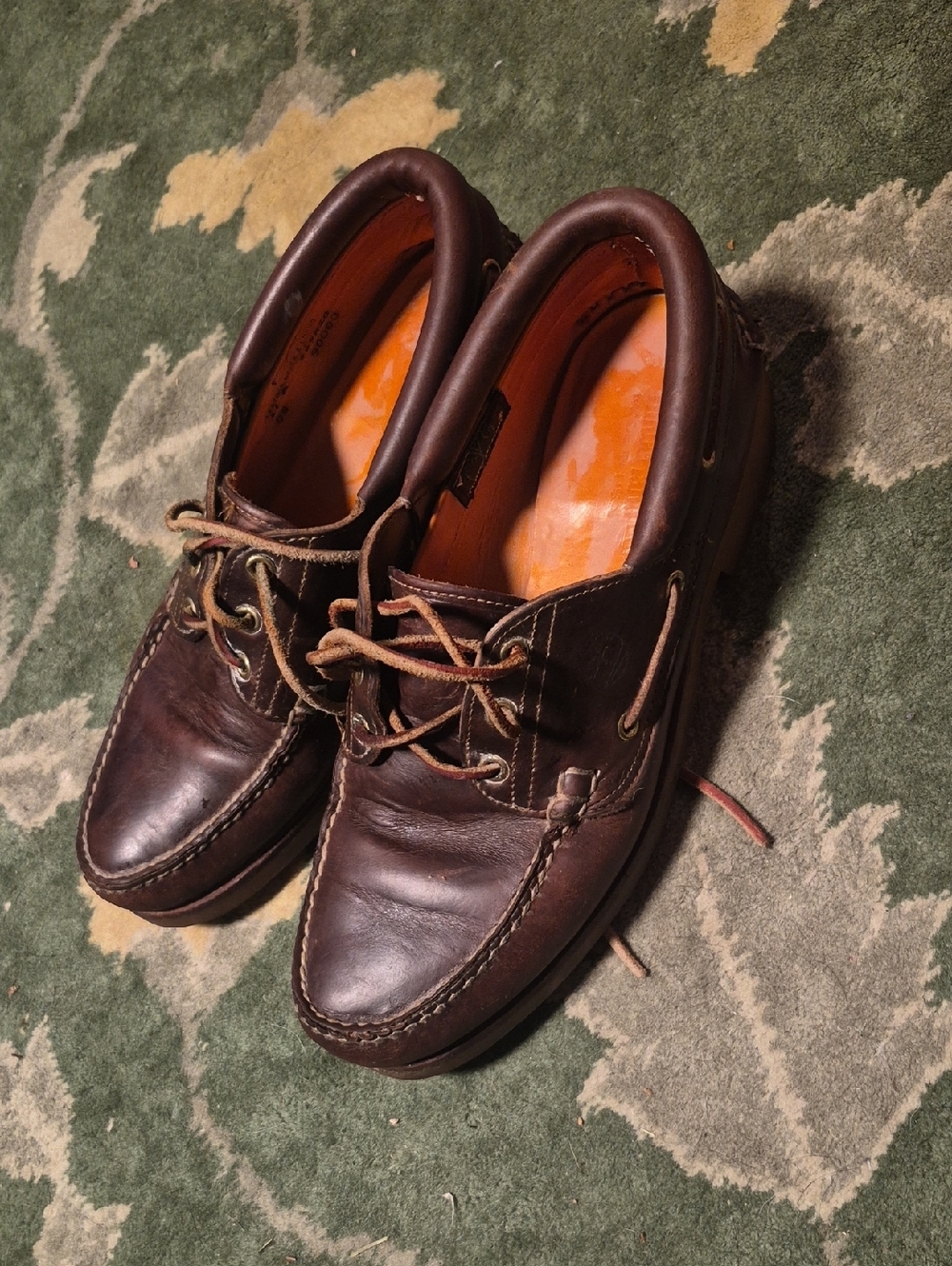Timberland Dark Brown Leather Moc Toe Boat Shoes